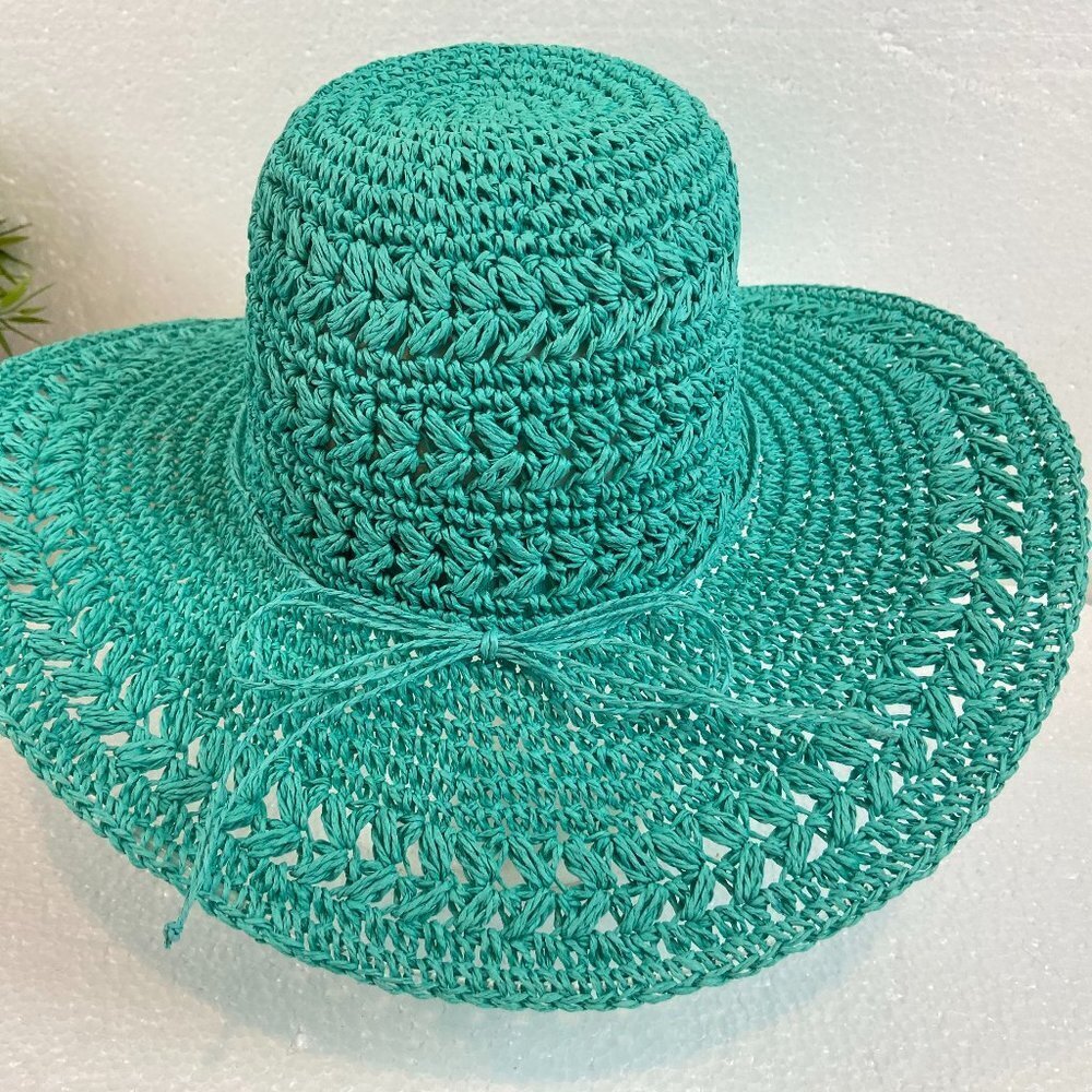 NWOT Scala Hand made Sun Hat 100% Paper Wide Brim